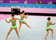 Akrobatika gimnastikası üzrə qadınlar arasında çoxnövçülük yarışlarının final mərhələsi. Bakı, Azərbaycan, 19 iyun 2015